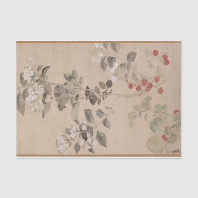 Papier Mousseline Fleurs d'été par Kitagawa Sosetsu (Recto)