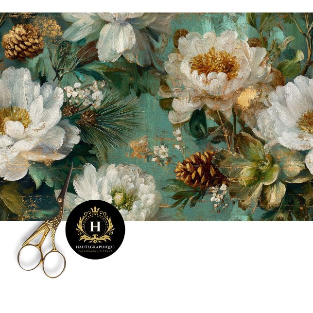 Papier Mousseline Fleurs d'hiver découpage sans couture (Créateur téléchargé)