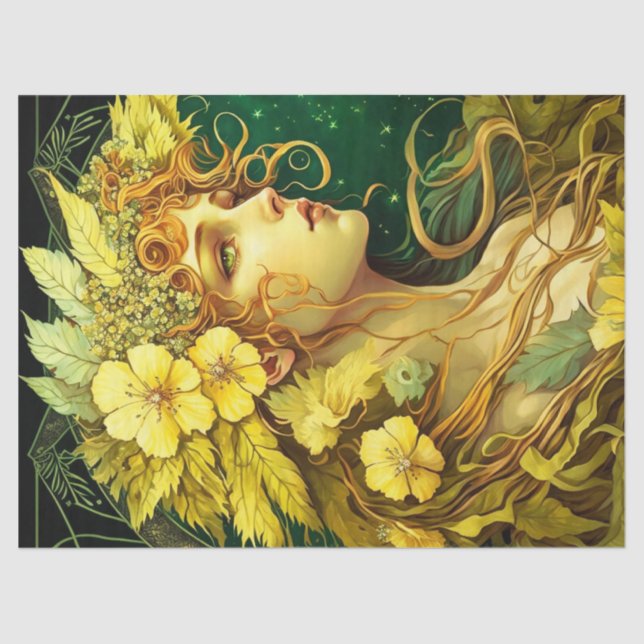 Papier Mousseline Fleurs échancrées Forêt Fée Imaginaire Découpage (Recto)