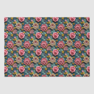 Papier Mousseline Fleurs en relief 