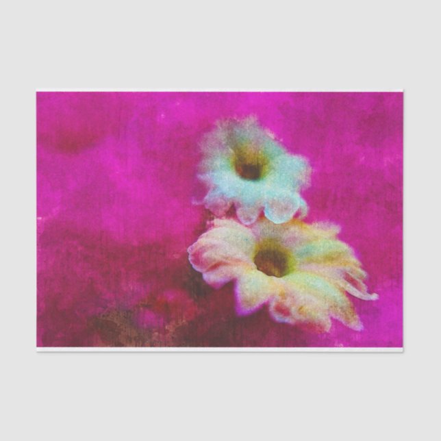 Papier Mousseline Fleurs en rose (Recto)