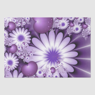 Papier Mousseline Fleurs et cœurs abstraits de l'amour fractal