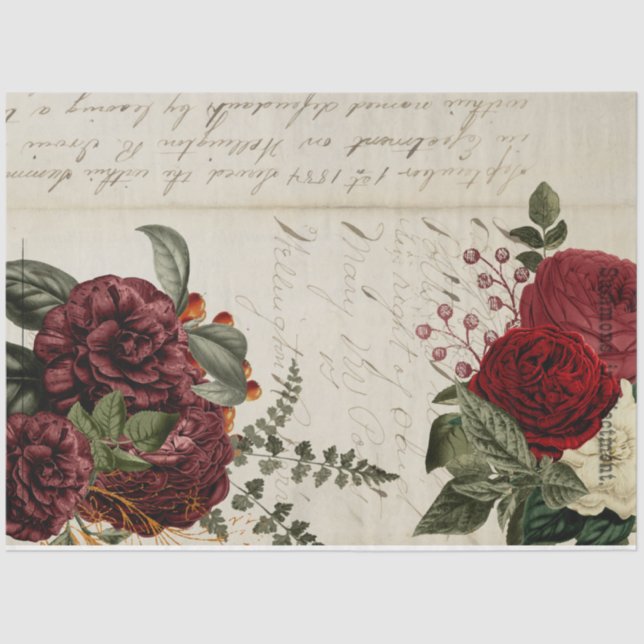 Papier Mousseline Fleurs et Ephemera Design Series #14 (Recto)