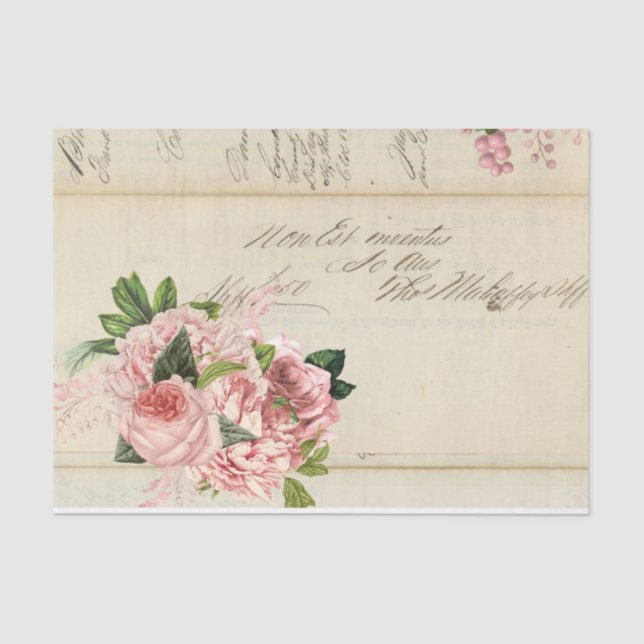 Papier Mousseline Fleurs et Ephemera Design Series #2 (Recto)