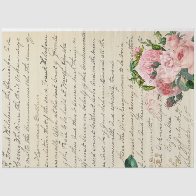 Papier Mousseline Fleurs et Ephemera Design Series #7 (Recto)