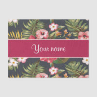 Fleurs et feuille tropicaux élégants de ketmie