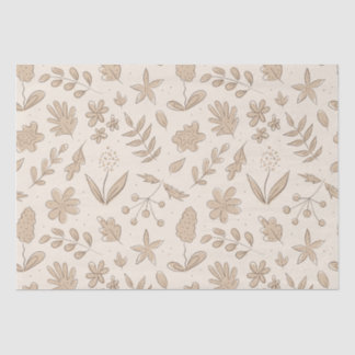 Papier Mousseline Fleurs et Feuilles