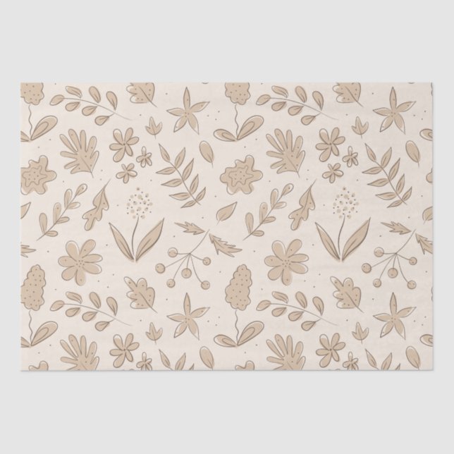 Papier Mousseline Fleurs et Feuilles (Recto)