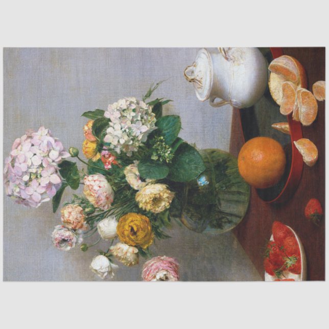 Papier Mousseline Fleurs et fruits, Henri Fantin-Latour (Recto)