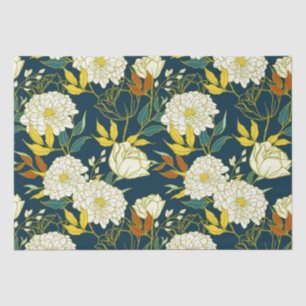 Papier Mousseline Fleurs et papier motif feuille