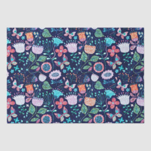 Papier Mousseline Fleurs exotiques colorées sans couture motif