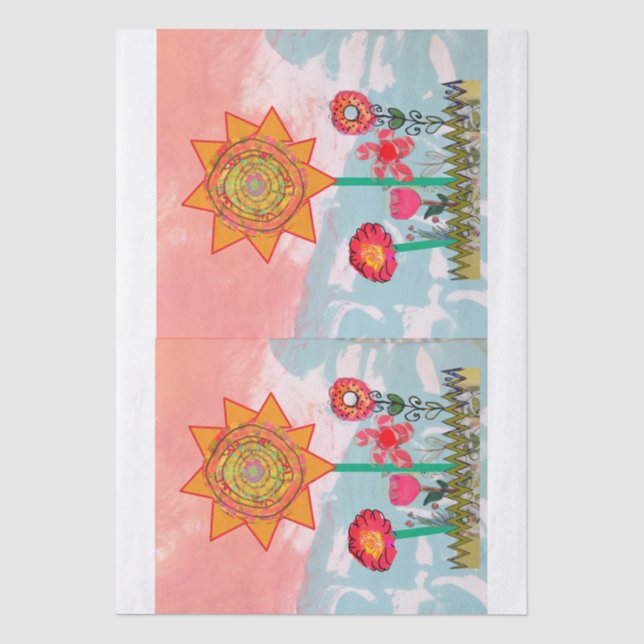 Papier Mousseline Fleurs Fantaisistes  (Recto)