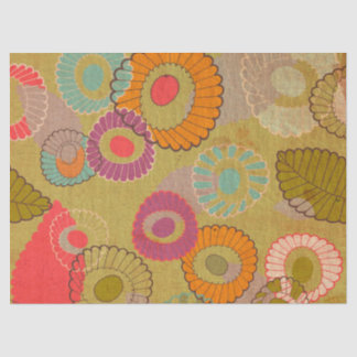 Papier Mousseline Fleurs florales colorées de Bohème de Boho rétros