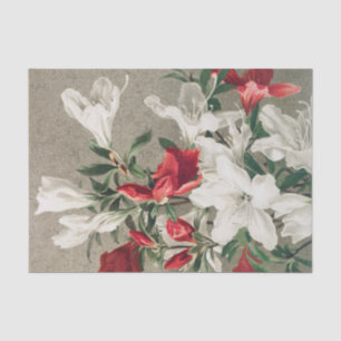 Papier Mousseline Fleurs florales de pomme rouge et blanche de Noël