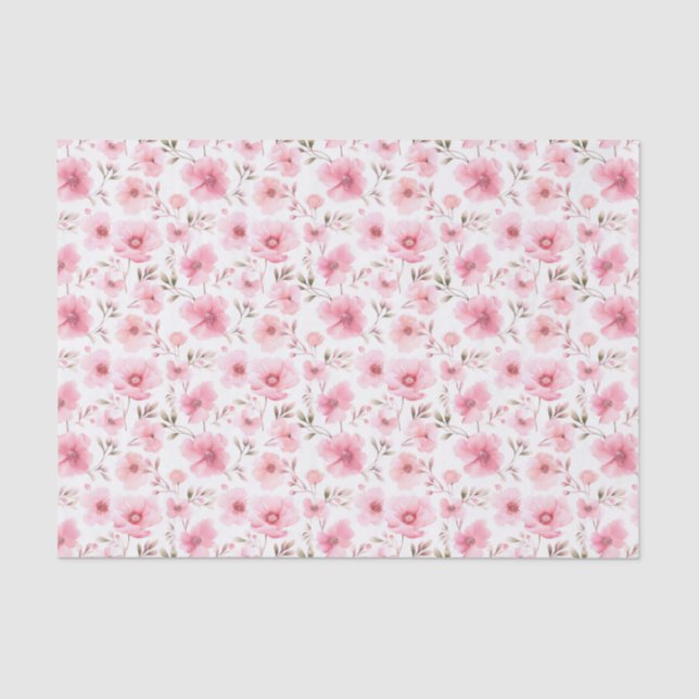 Papier Mousseline Fleurs Florales Roses (Recto)