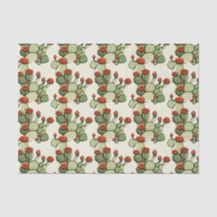 Papier Mousseline Fleurs florissantes Plante de cactus verts