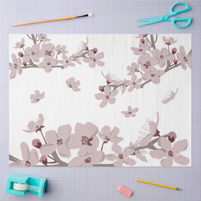Papier Mousseline Fleurs flottantes de fleurs de cerisiers (Artisanat)
