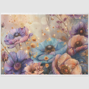 Papier Mousseline Fleurs froides de couleur vive Découpage
