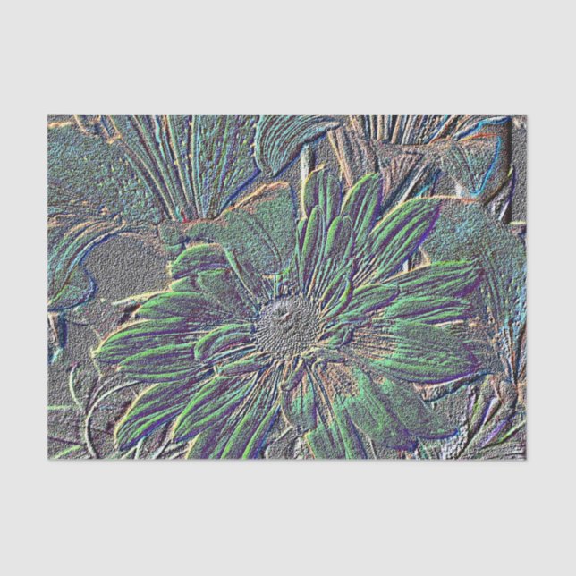 Papier Mousseline Fleurs incorporées (Recto)