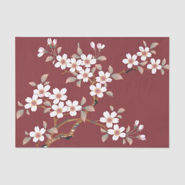 Papier Mousseline Fleurs japonaises de cerises (Recto)