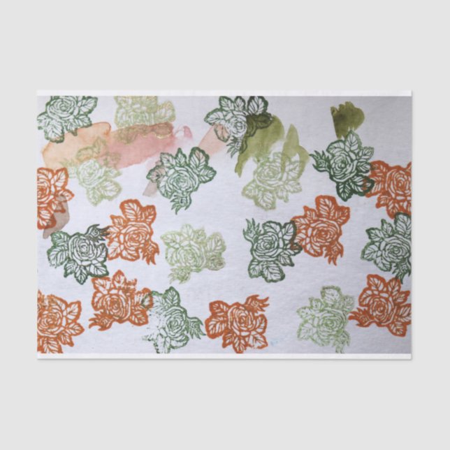 Papier Mousseline Fleurs les années 70 rétro (Recto)