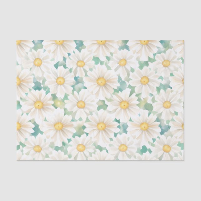 Papier Mousseline Fleurs marguerites florales (Recto)