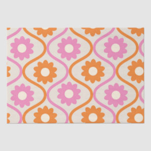 Papier Mousseline Fleurs orange et roses sur l'oignon du milieu du s