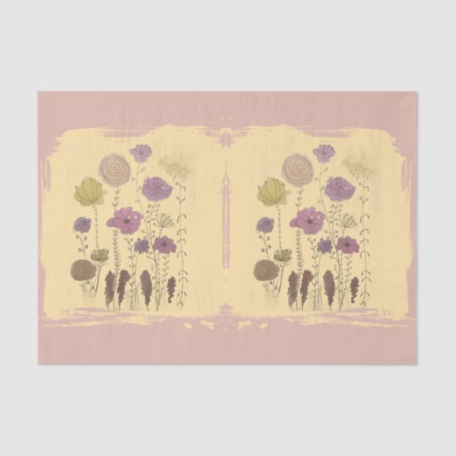 Papier Mousseline Fleurs pastel (Recto)