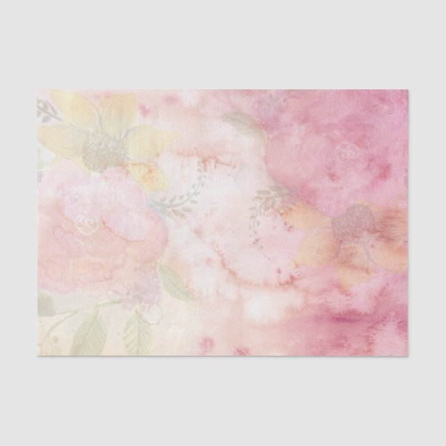 Papier Mousseline Fleurs Pastel Ethereal (Recto)