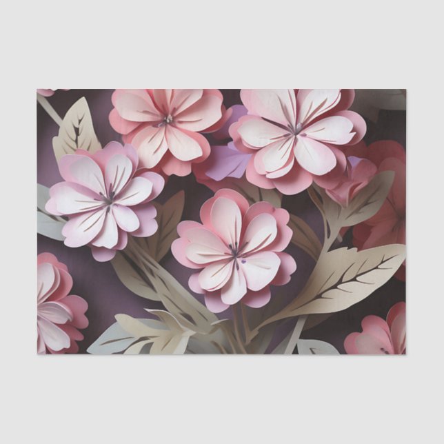 Papier Mousseline Fleurs Phlox géométriques Abstraites (Recto)