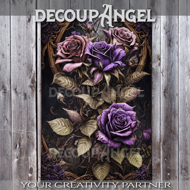 Papier Mousseline Fleurs pour anges gothiques #3 - Découpage - (Créateur téléchargé)