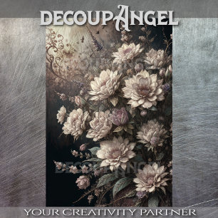 Papier Mousseline Fleurs pour anges gothiques #5 - Découpage -