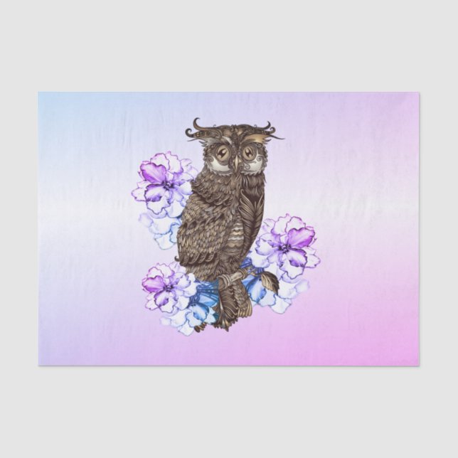 Papier Mousseline Fleurs pourpres de Chouette Brown (Recto)