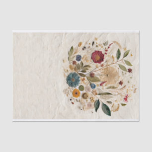 Papier Mousseline Fleurs Pressées de Jardin Fantaisiste Mariage Bohè