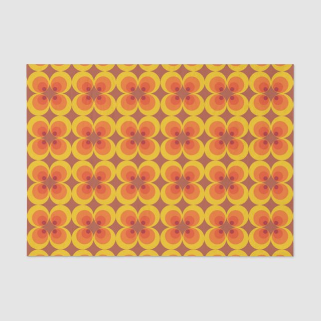 Papier Mousseline Fleurs psychédéliques  (Recto)