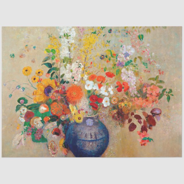 Papier Mousseline Fleurs, Redon (Recto)