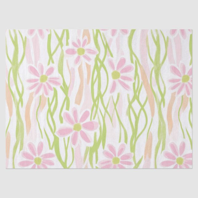 Papier Mousseline Fleurs Rétro Pastel (8) (Recto)