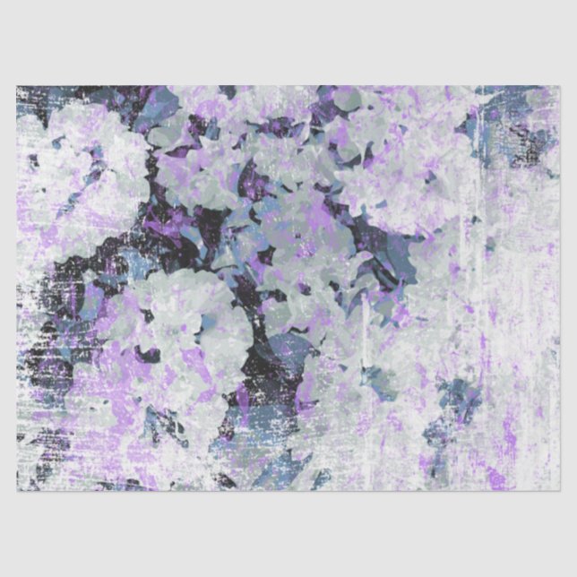 Papier Mousseline *~* Fleurs Rhododendron Grunge Rustique Rose Blanc (Recto)