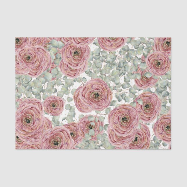 Papier Mousseline Fleurs roses (Design 67 Pink Series) (Recto)