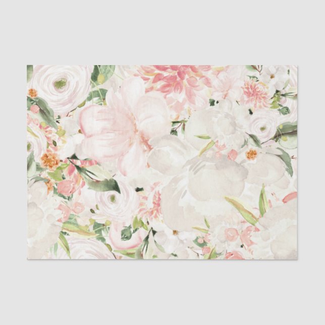 Papier Mousseline Fleurs roses (modèle 23 de la série rose) (Recto)
