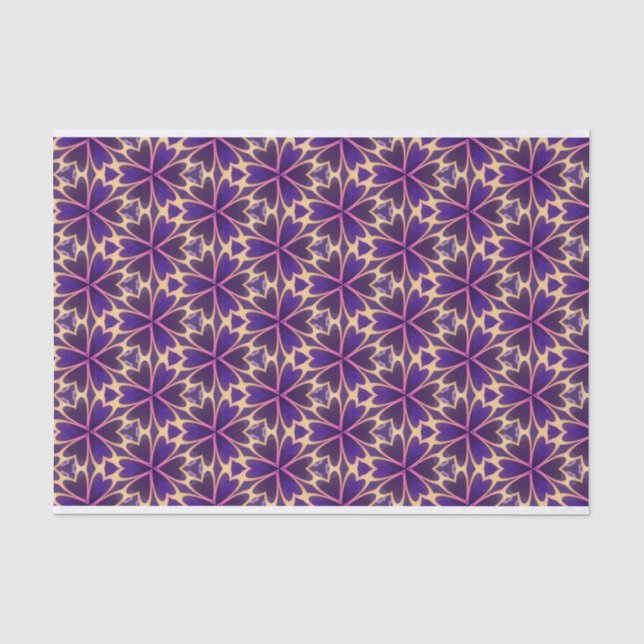 Papier Mousseline Fleurs roses or abstraites (Recto)