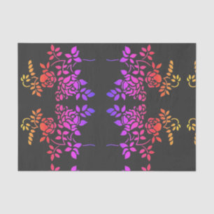 Papier Mousseline Fleurs Roses tendues Couleurs Abstraites Découpage