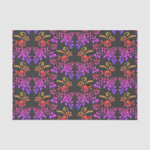 Papier Mousseline Fleurs Roses tendues Couleurs Abstraites Découpage