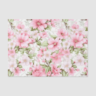 Papier Mousseline Fleurs rougissantes : une symphonie de fleurs rose