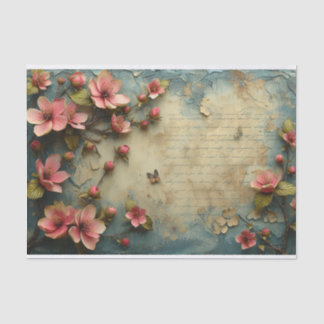 Papier Mousseline Fleurs sauvages délicieux et papillon