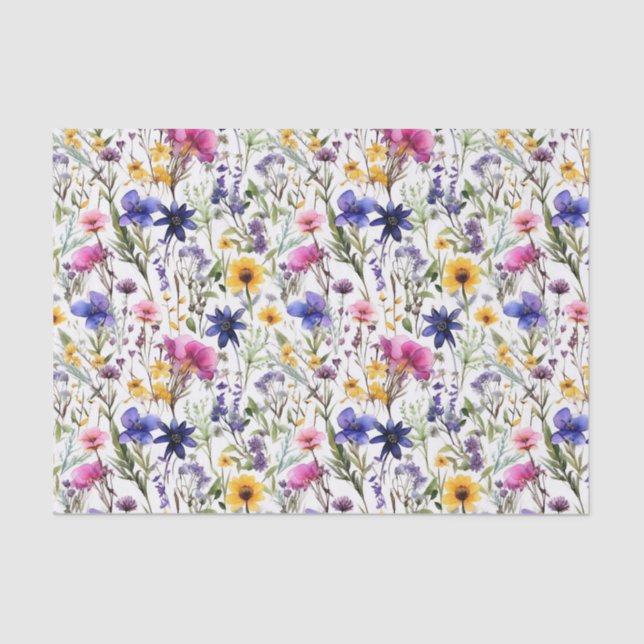 Papier Mousseline Fleurs sauvages Floral  (Recto)