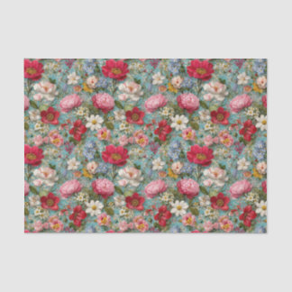 Papier Mousseline Fleurs sauvages vintage découpage