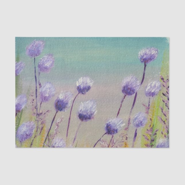 Papier Mousseline Fleurs sauvages violets (Recto)