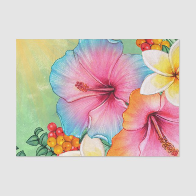 Papier Mousseline Fleurs tropicales (Recto)