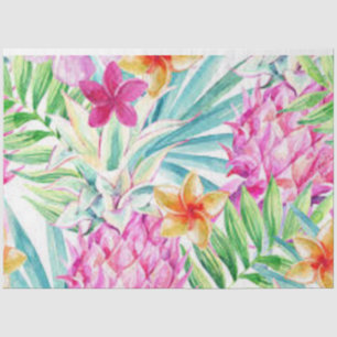 Papier Mousseline Fleurs tropicales exotiques